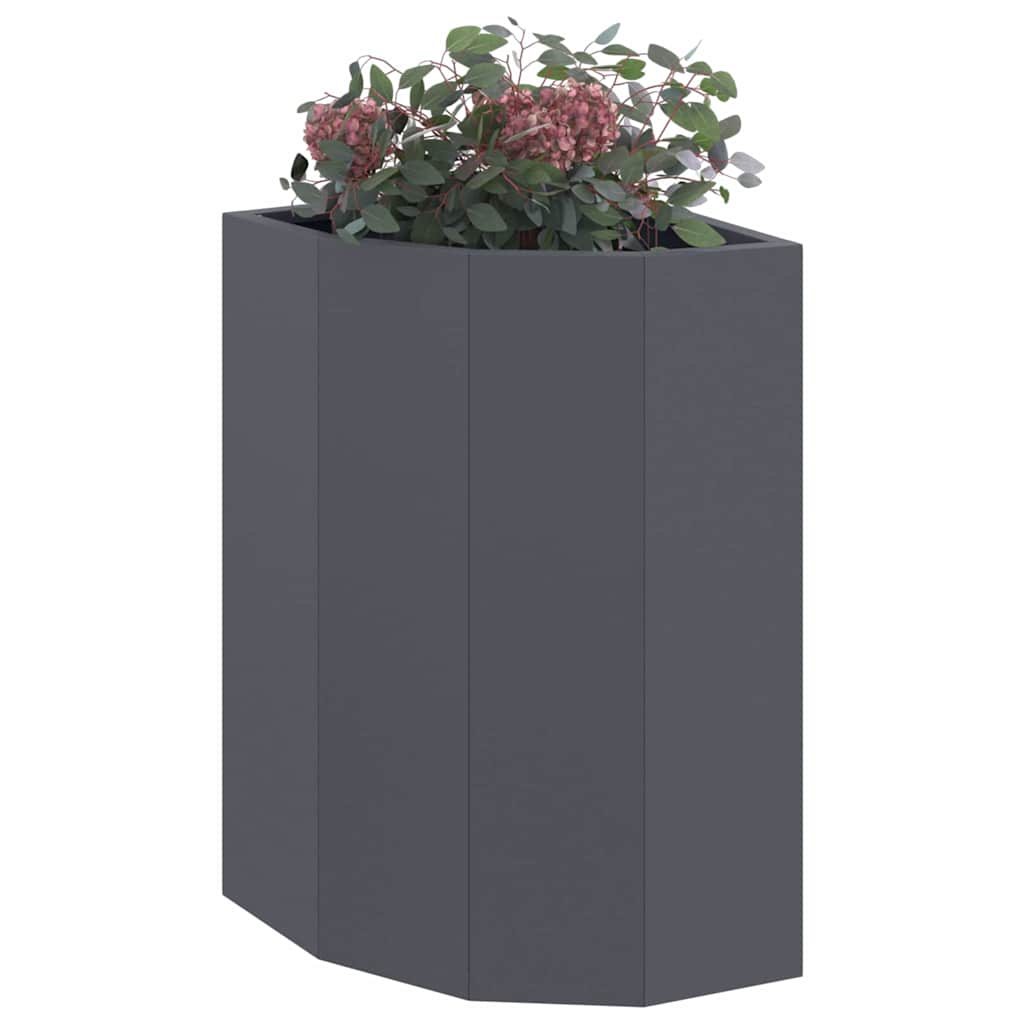 Fioriera angolare Vidaxx antracite 30 x 30 x 50 cm in acciaio