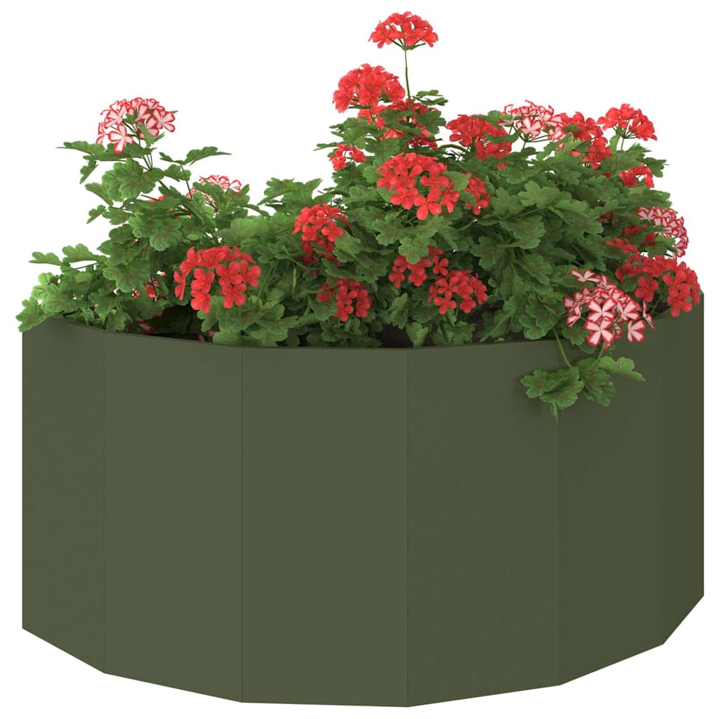 Jardinera vidaxx verde oliva 120 x 60 x 50 cm acero