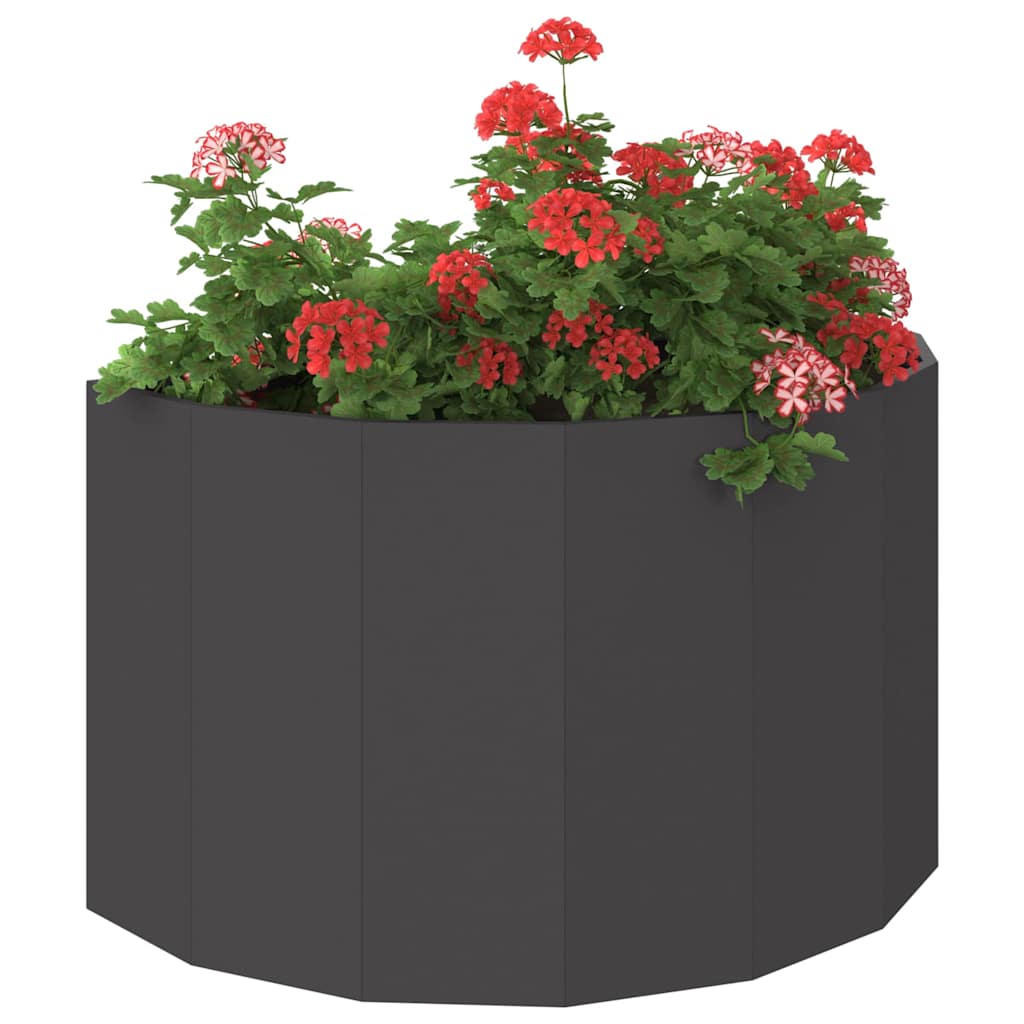 Fioriera Vidaxx nera 90 x 45 x 50 cm in acciaio