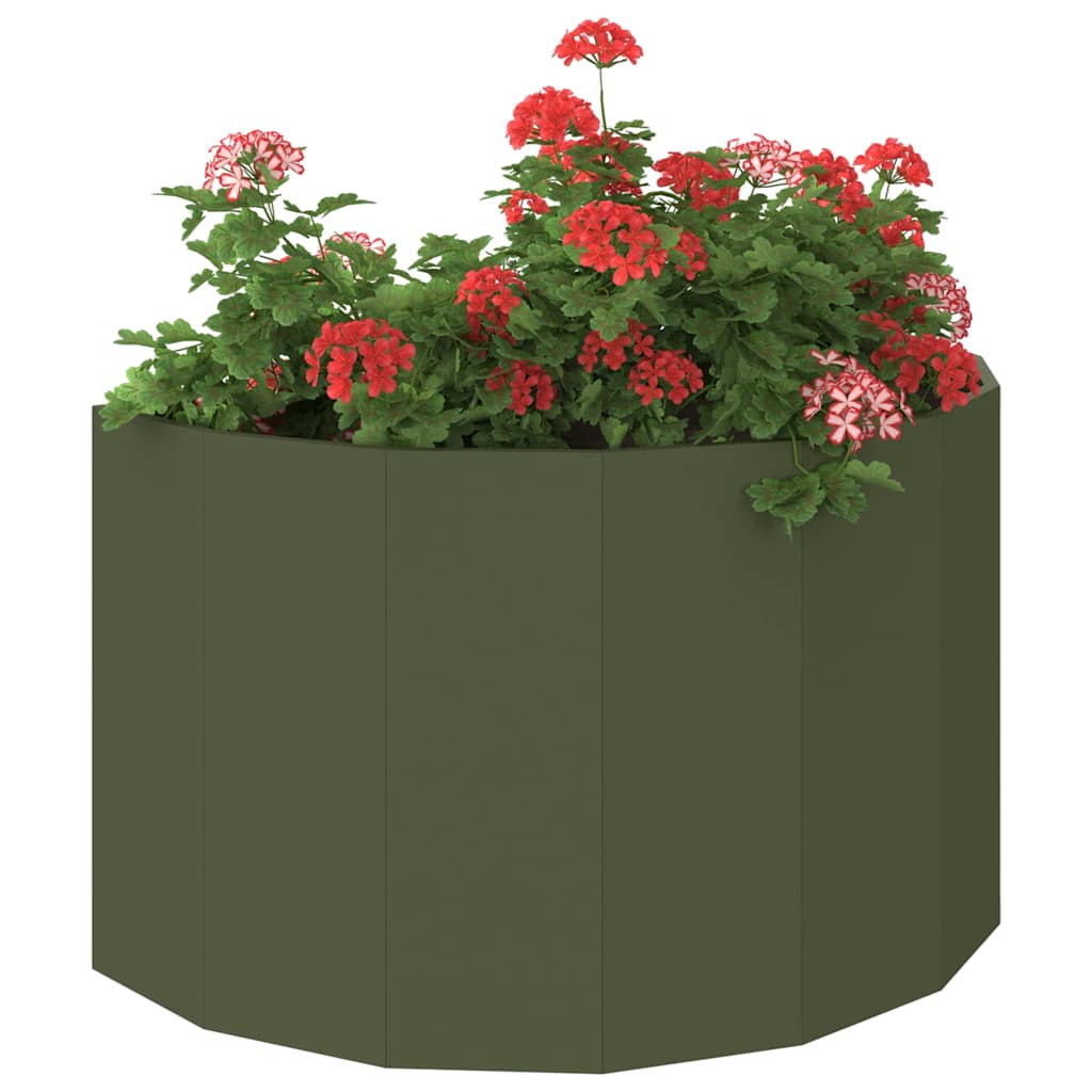Vidaxx macetero verde oliva 90 x 45 x 50 cm acero