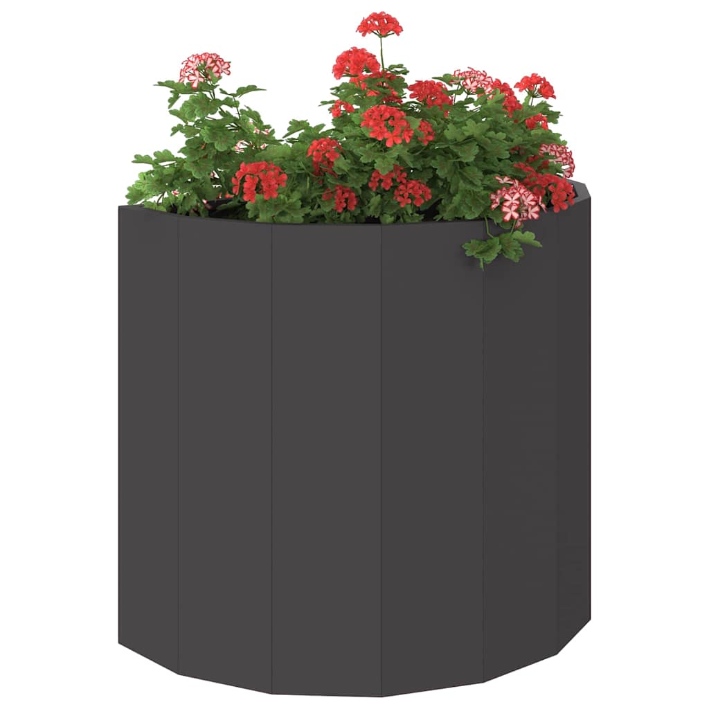 Fioriera Vidaxx nera 60 x 30 x 50 cm in acciaio