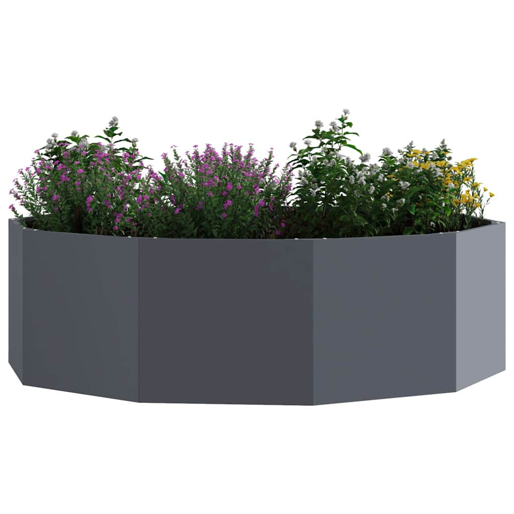 Vidaxl plantenbak antraciet 120 x 120 x 35 cm staal