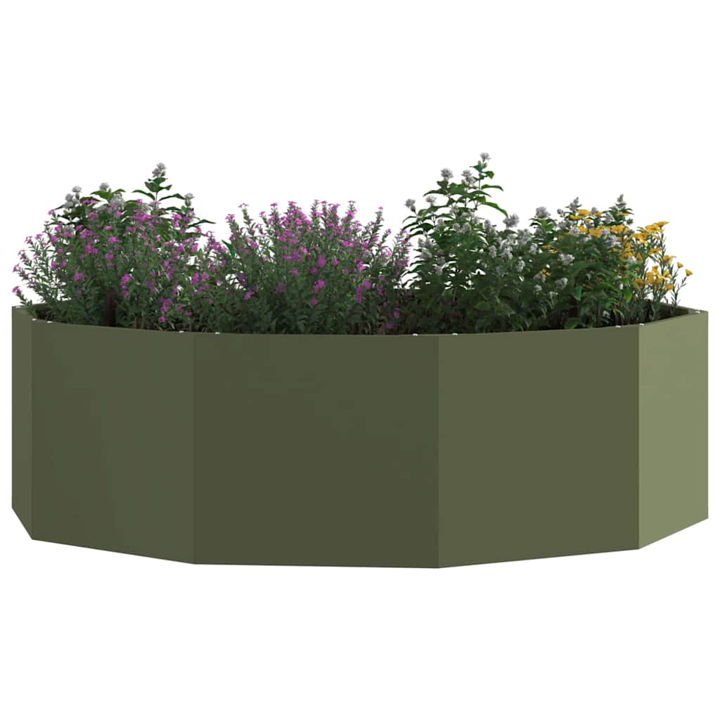 Jardinera vidaxx verde oliva 120 x 120 x 35 cm acero