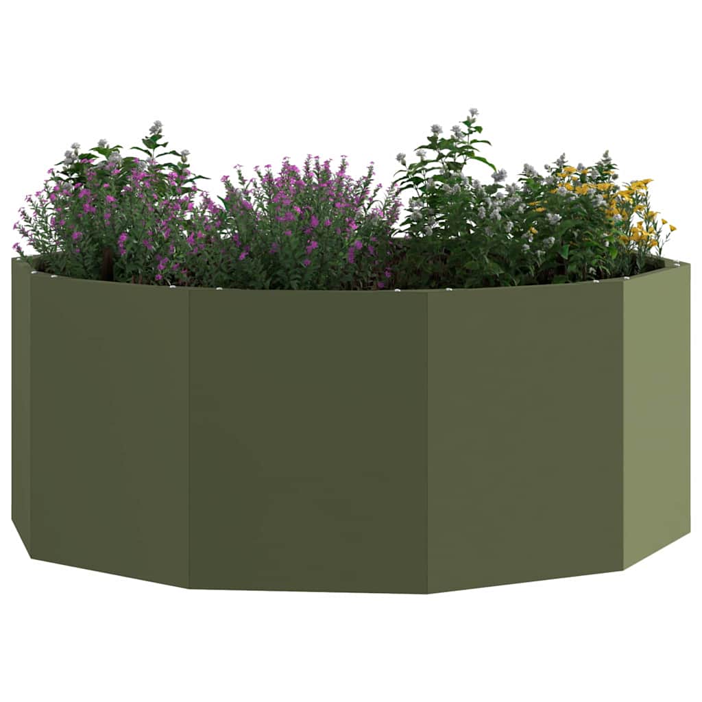 Vidaxx macetero verde oliva 90 x 90 x 35 cm acero