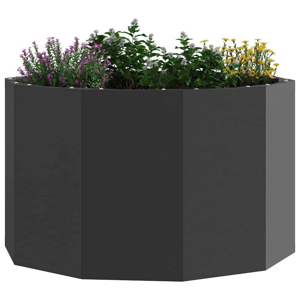Fioriera Vidaxx nera 60 x 60 x 35 cm in acciaio