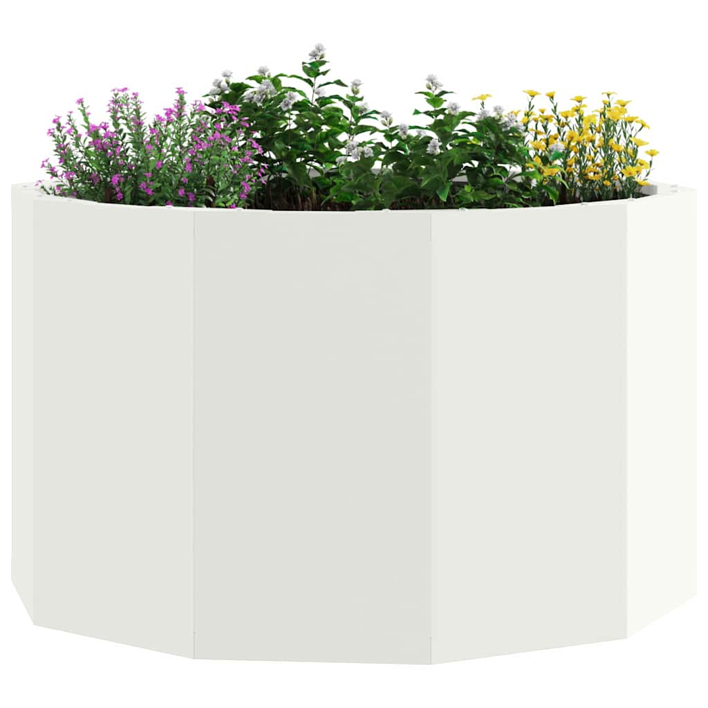 Fioriera Vidaxx bianca 60 x 60 x 35 cm in acciaio