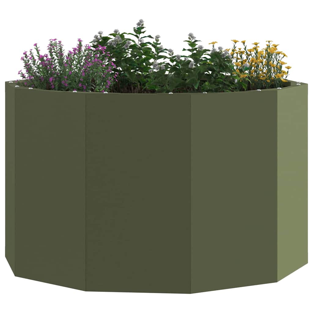 Fioriera Vidaxx verde oliva 60 x 60 x 35 cm in acciaio
