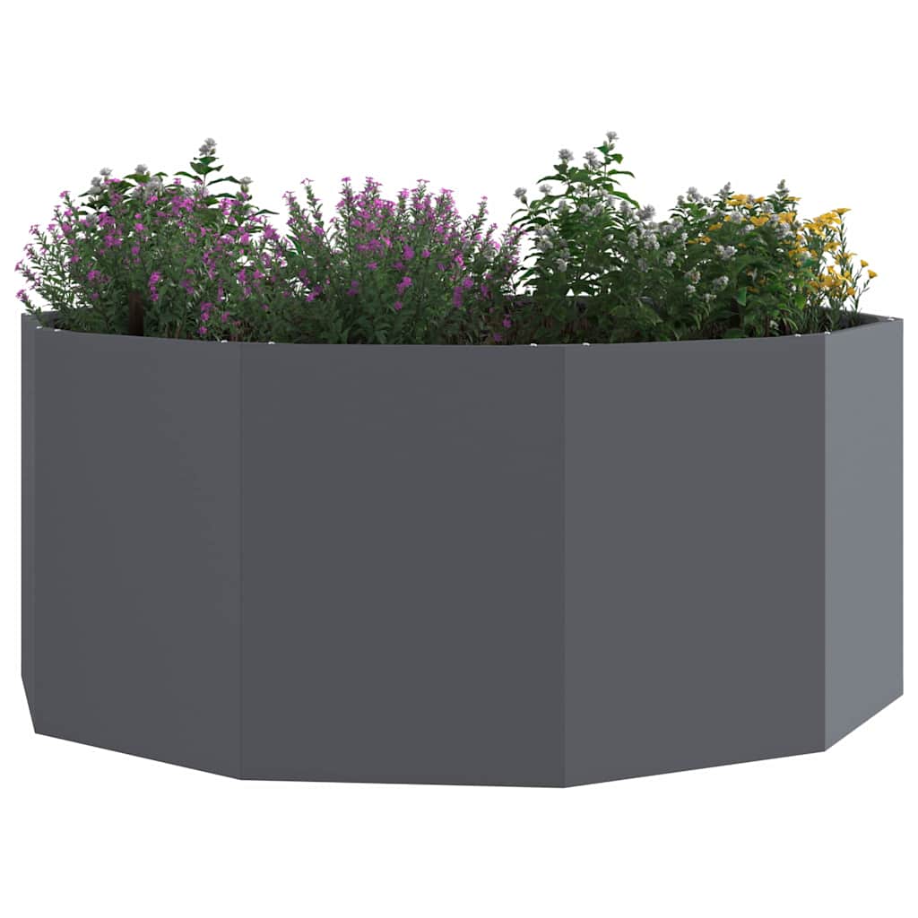 Vidaxl plantenbak antraciet 120 x 120 x 50 cm staal