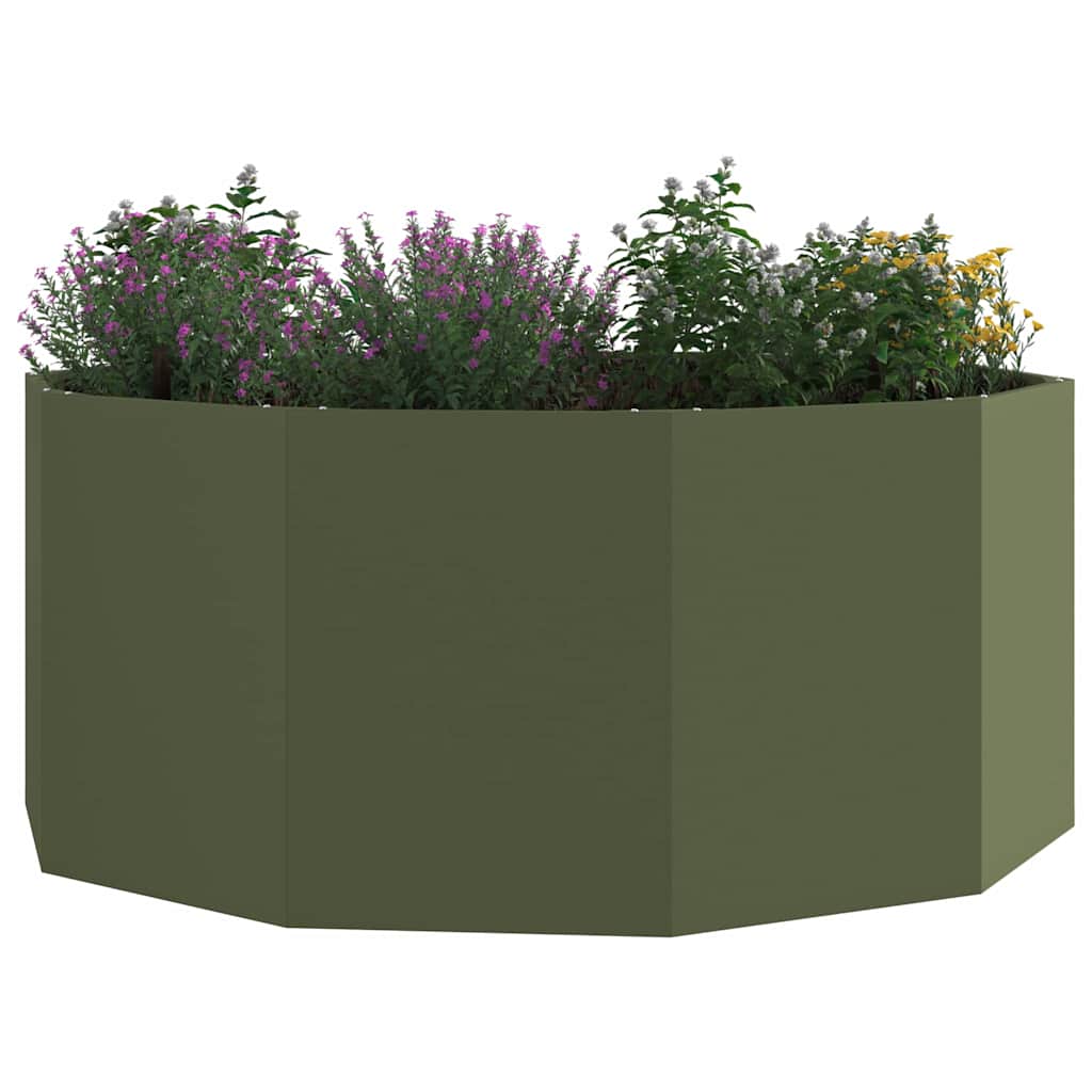 Fioriera Vidaxx verde oliva 120 x 120 x 50 cm in acciaio