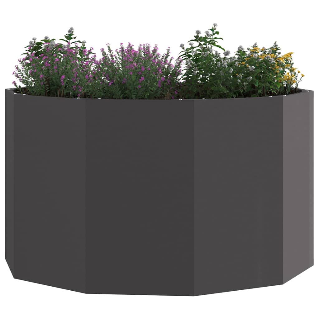 Fioriera Vidaxx nera 90 x 90 x 50 cm in acciaio