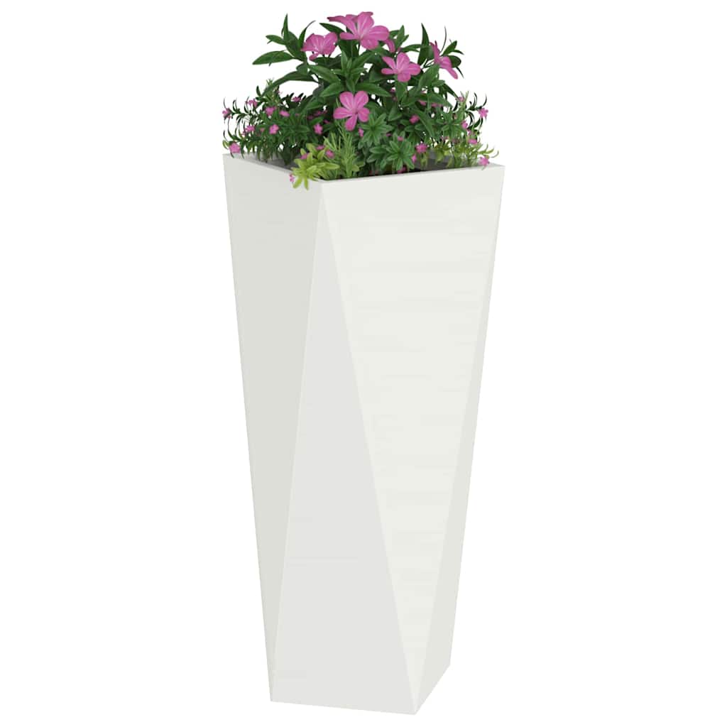 VidaXL macetero 2 piezas blanco 30 x 30 x 75 cm acero