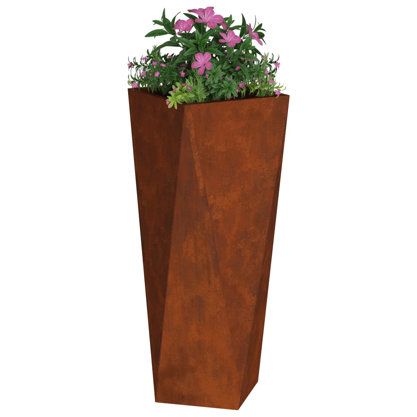 Jardinera vidaxl 2 piezas oxidado 30 x 30 x 75 cm acero corten