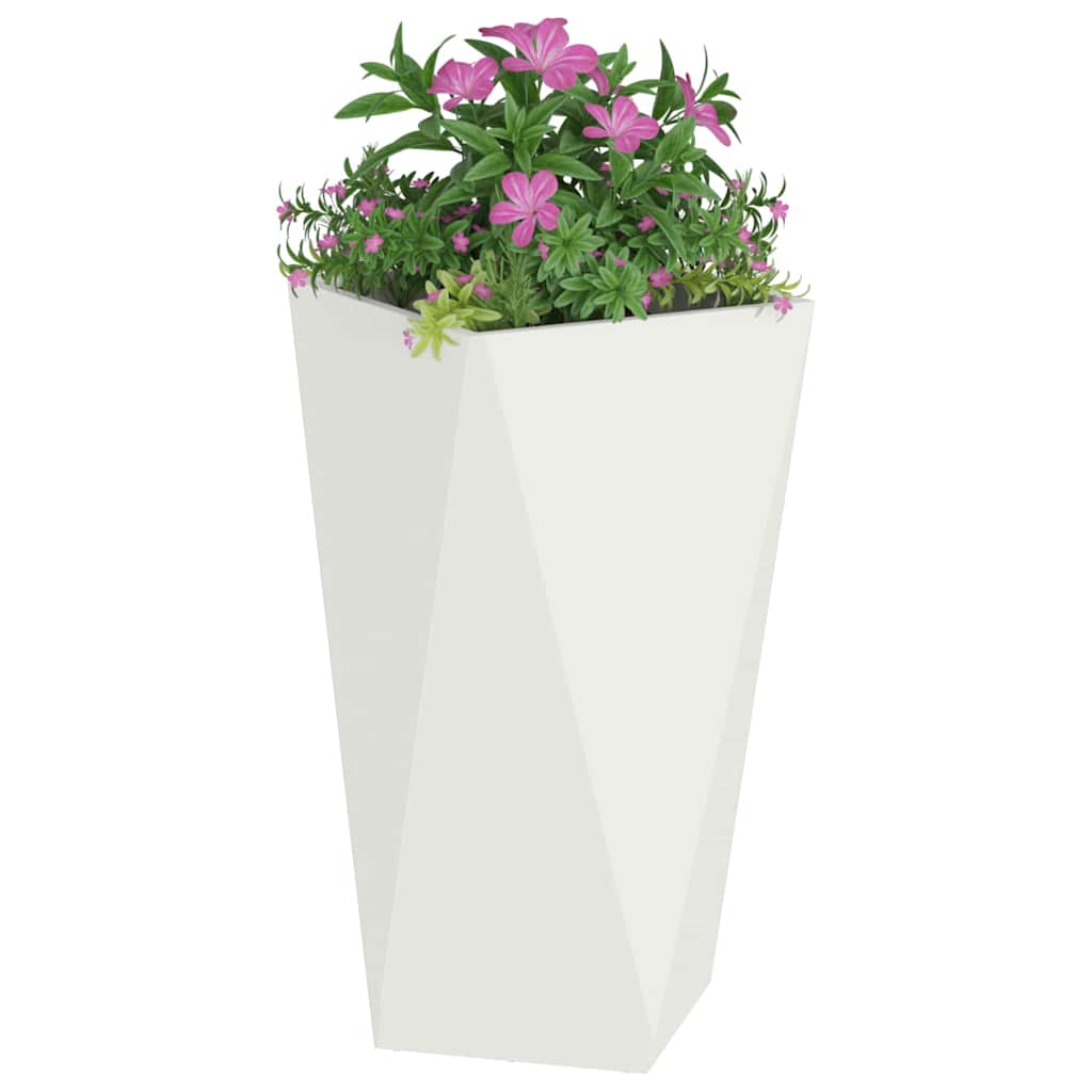 Vidaxx macetero 2 piezas blanco 40 x 40 x 75 cm acero