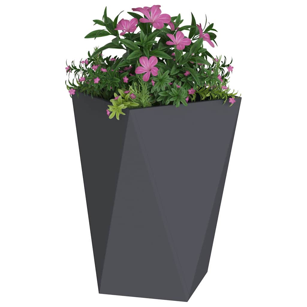 Vidaxl plantenbak 2 pcs antraciet 50 x 50 x 75 cm staal