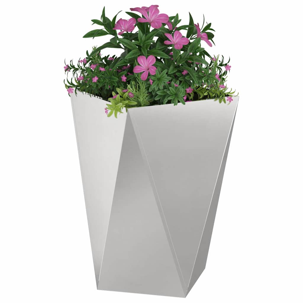 Fioriera Vidaxx 2 pezzi argento 50 x 50 x 75 cm in acciaio inossidabile