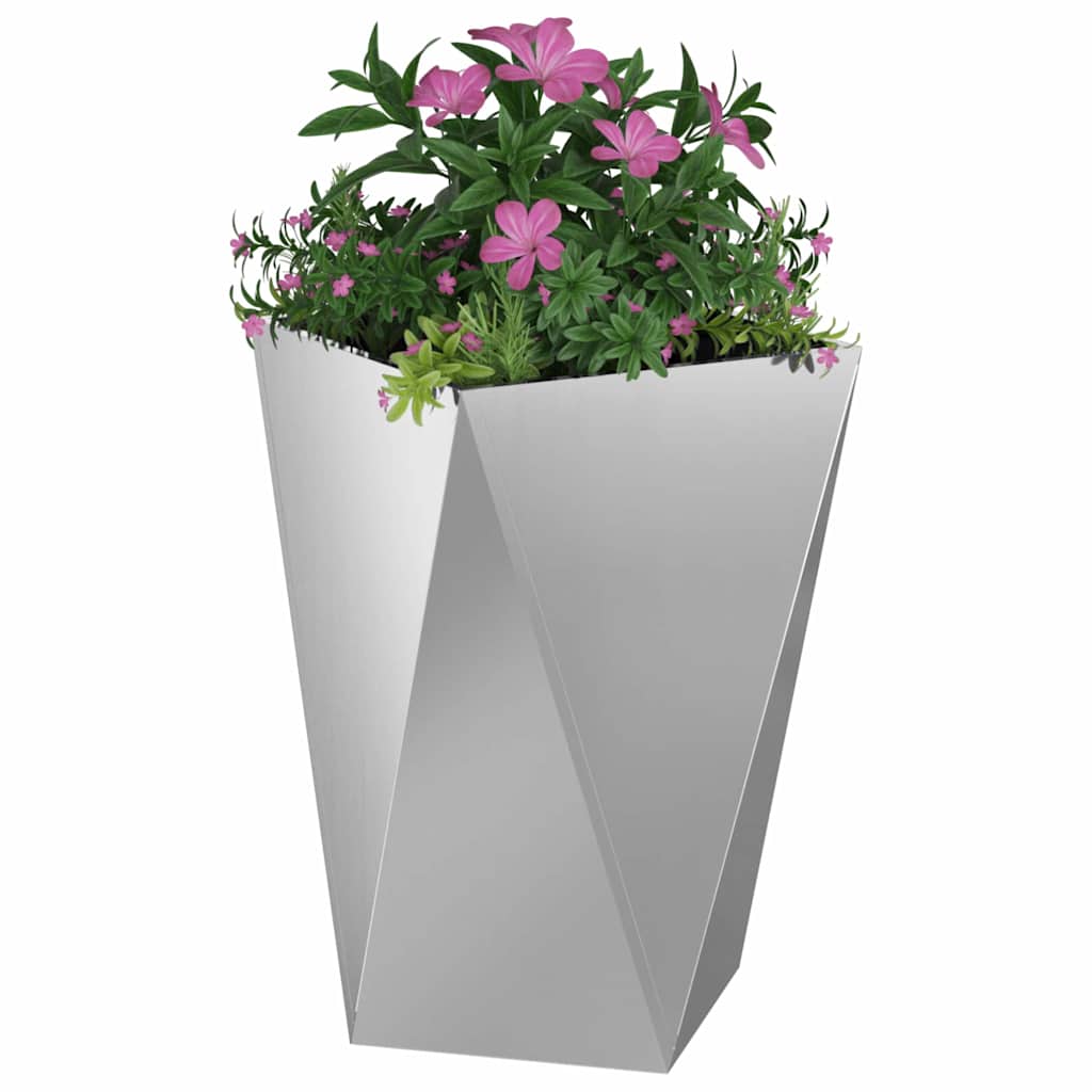 Jardinera vidaxx plateada 50 x 50 x 75 cm acero galvanizado