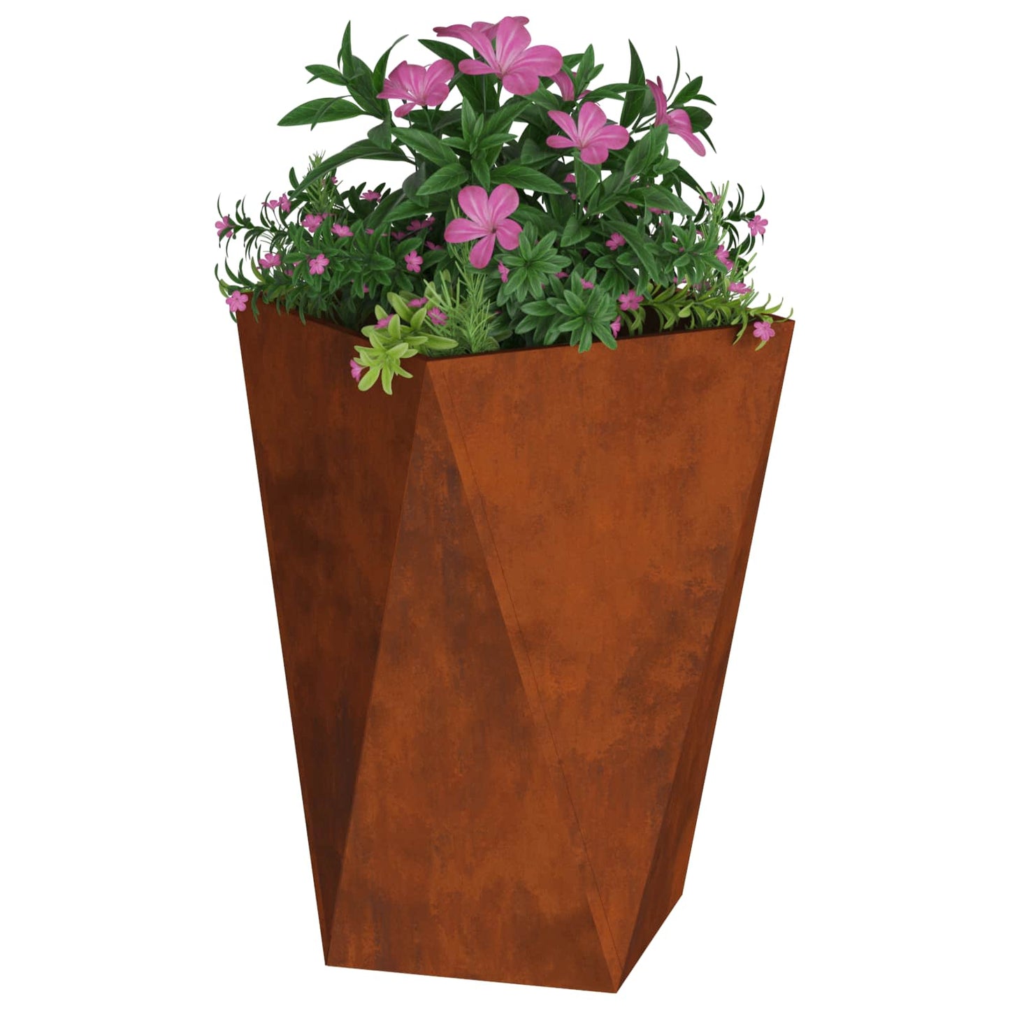 Jardinera vidaxl oxidada 50 x 50 x 75 cm acero corten