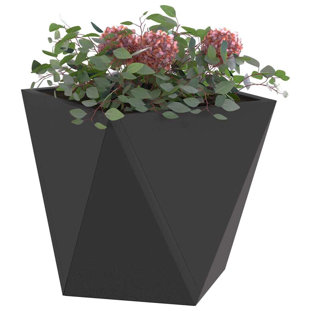 Fioriera Vidaxx 2 pezzi nera 30 x 30 x 30 cm in acciaio