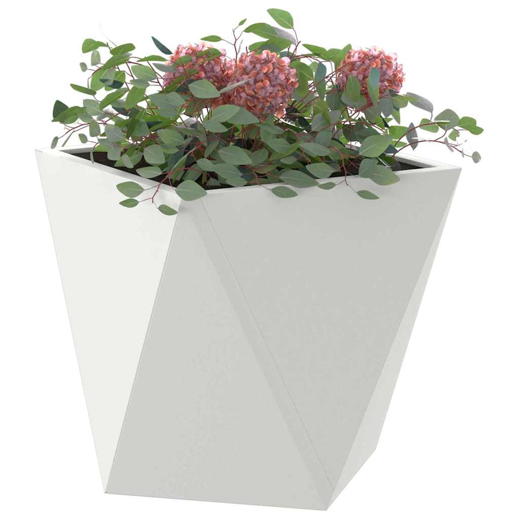 Fioriera Vidaxx bianca 30 x 30 x 30 cm in acciaio