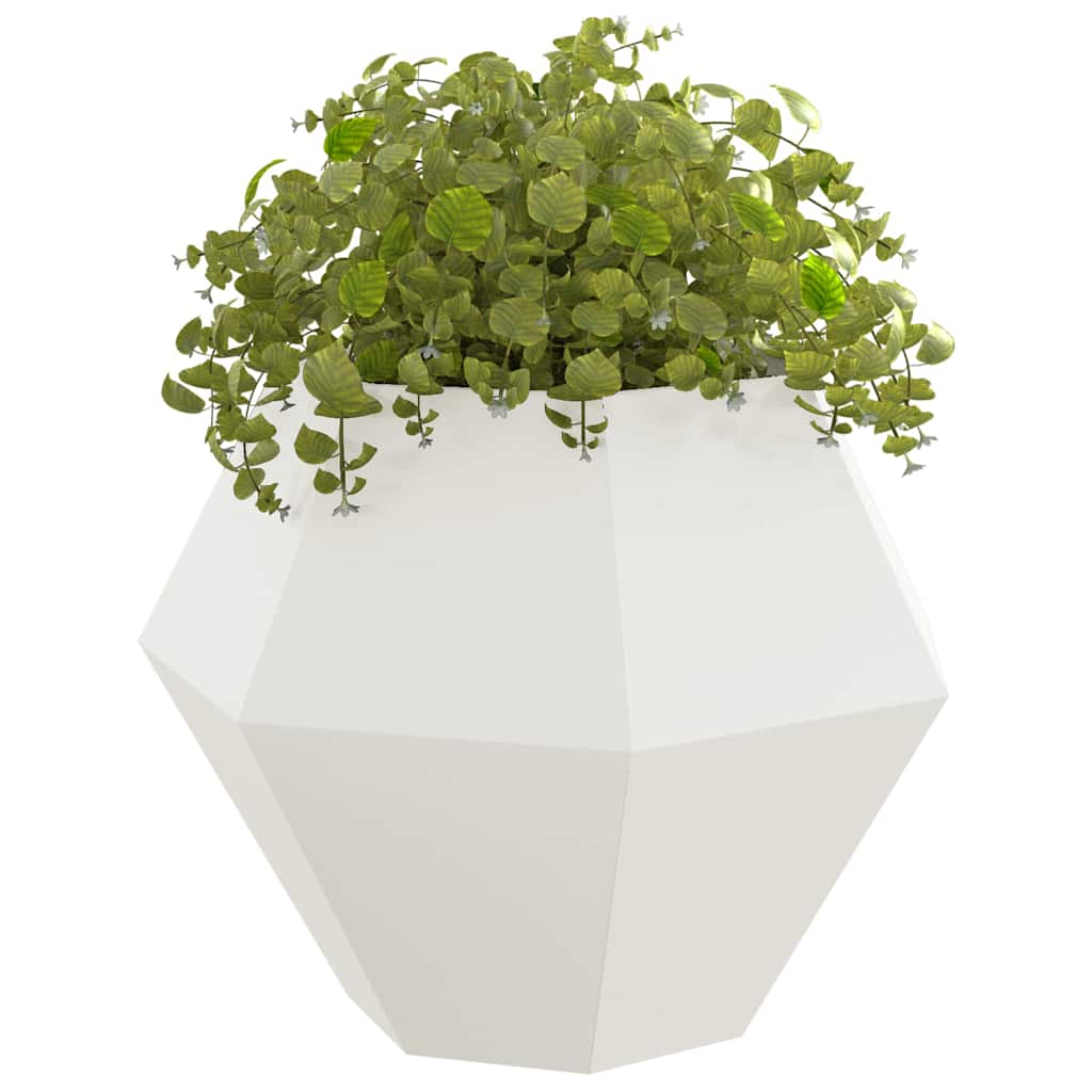 Vidaxx macetero 2 piezas blanco 100 x 100 x 80 cm acero
