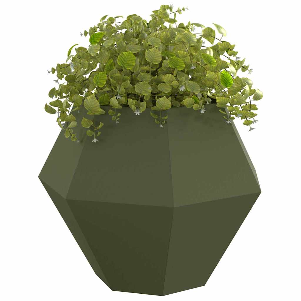 Vidaxl plantenbak olijf groen 100 x 100 x 80 cm staal