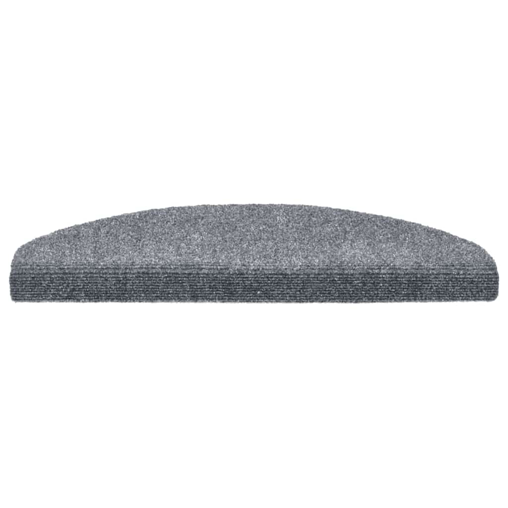 Vidaxx alfombras de escalera autoadhesivas 30 piezas 65x21x4 cm gris claro semicircular grande