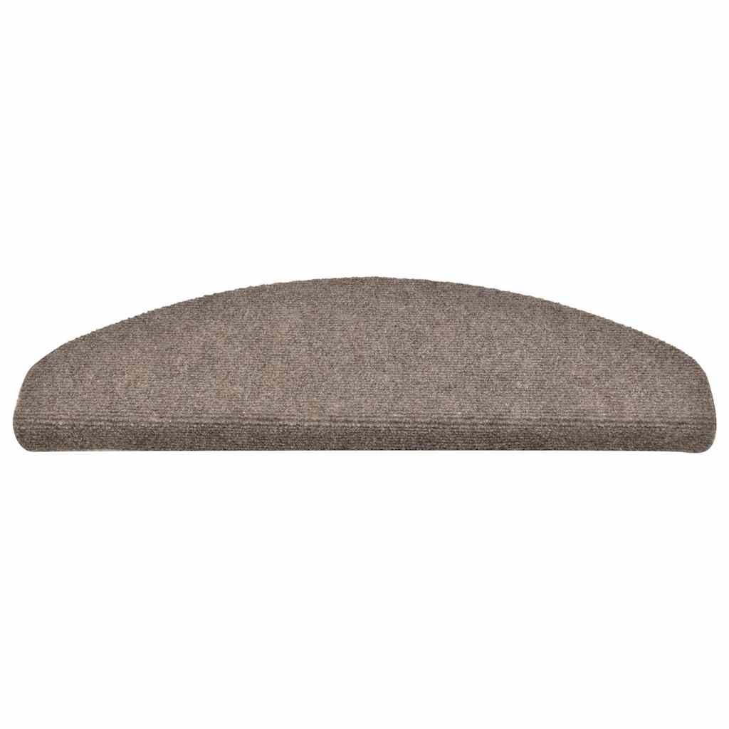 VidaXL Tappetini per scale autoadesivi 30 pezzi 65x21x4 cm beige semicircolare grande