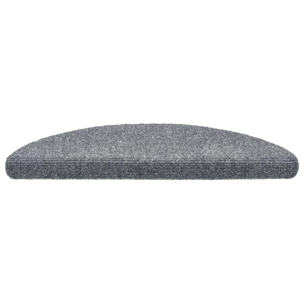 Tappetini per scale autoadesivi Vidaxx 30 pezzi 56x17x3 cm grigio chiaro semicircolare