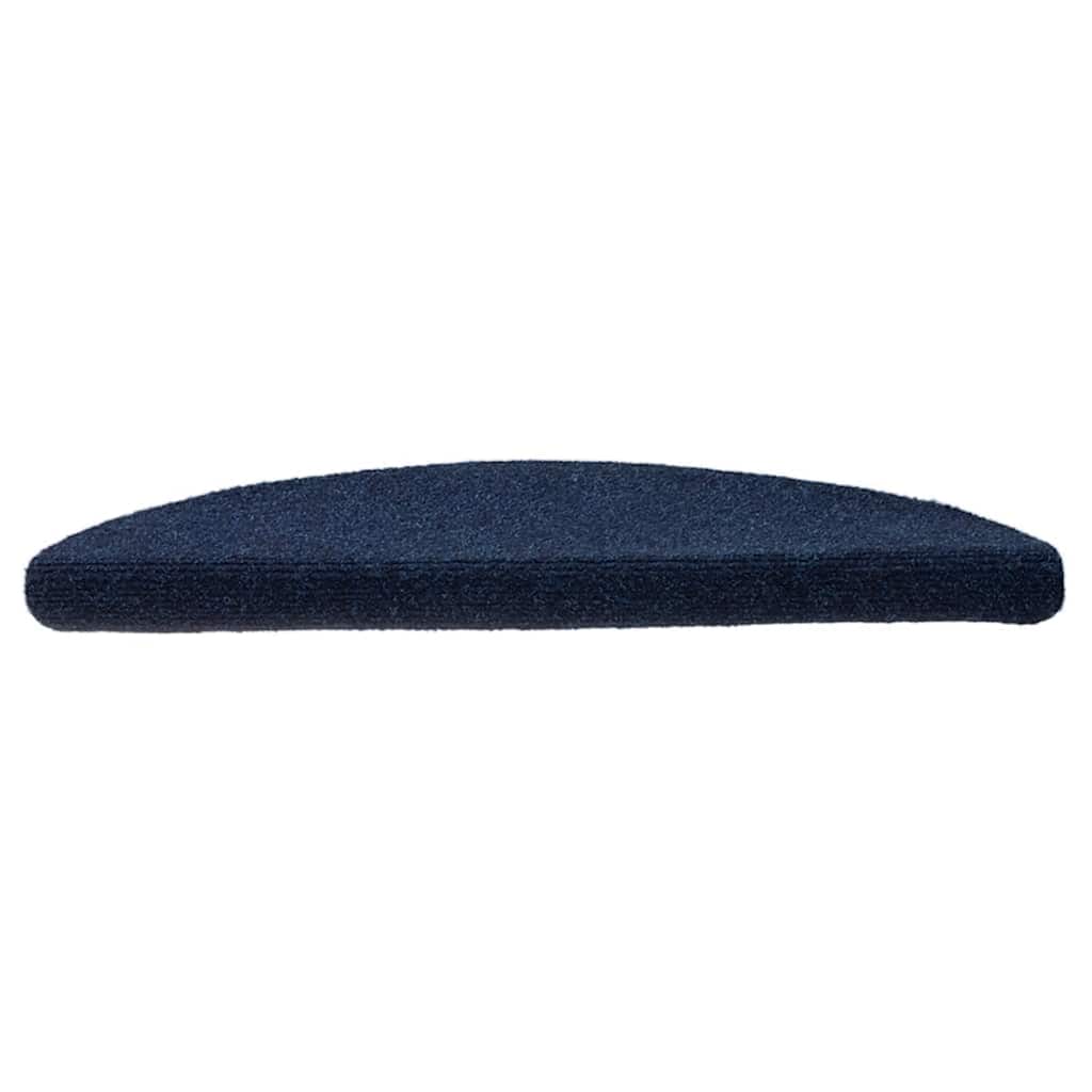 VidaXL tapetes para escaleras autoadhesivos 30 piezas 56x17x3 cm azul marino semicirculares