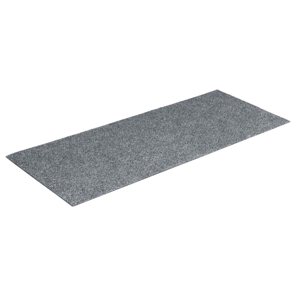 VidaXL tapetes para escaleras autoadhesivos 30 piezas 60x25 cm gris claro rectangular