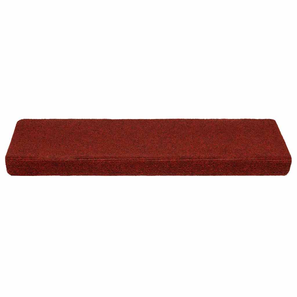 VidaXL alfombrillas para escaleras autoadhesivas 20 piezas 65x21x4 cm borde rectangular rojo burdeos