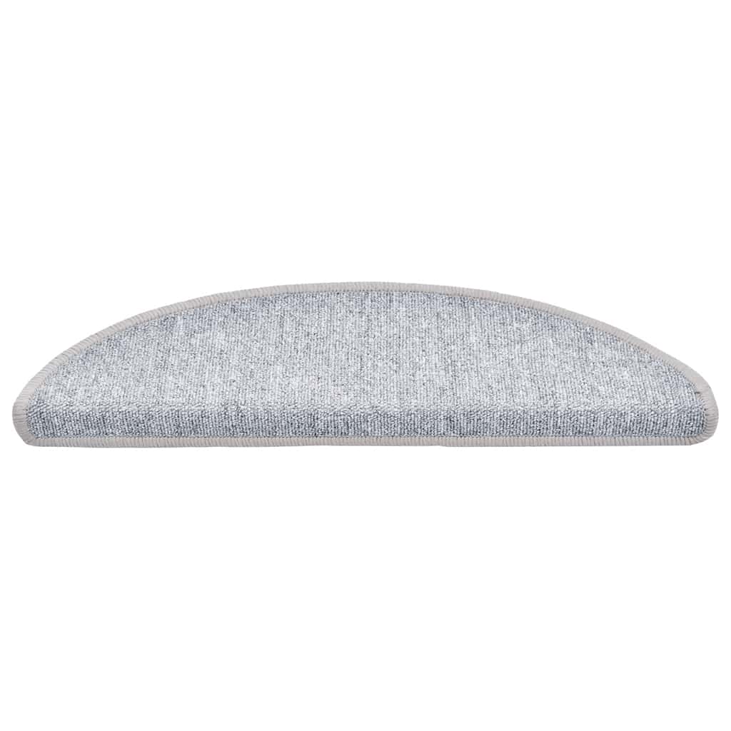 Vidaxx alfombras para escaleras 30uds 56x17x3 cm gris claro semicirculares