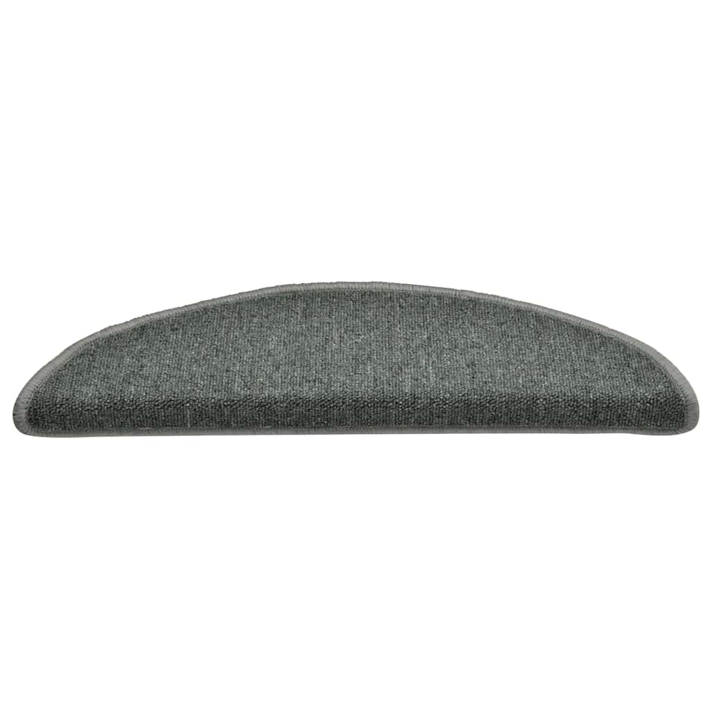 Vidaxx alfombrillas para escaleras 30 uds 56x17x3 cm semicircular verde oscuro