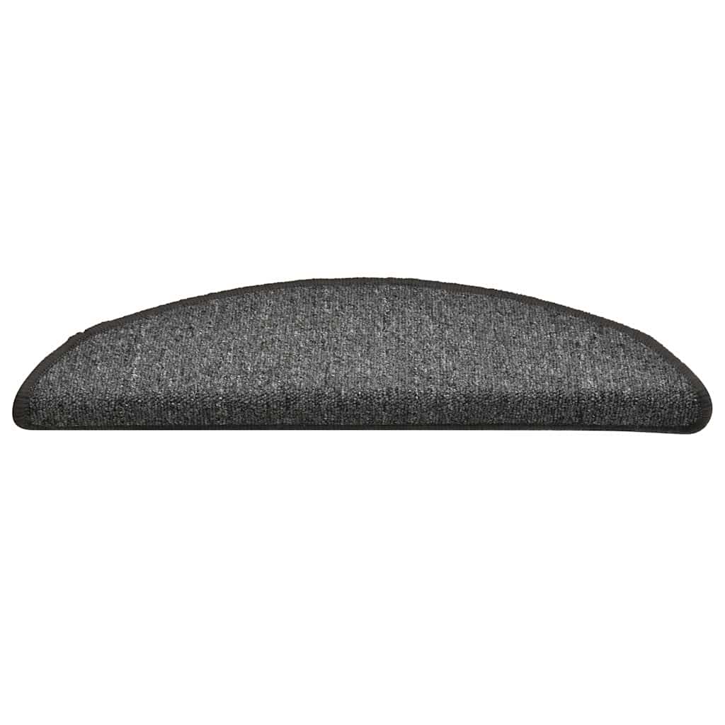 Tappetini per scale VidaXL 30 pz 56x17x3 cm grigio scuro semicircolare