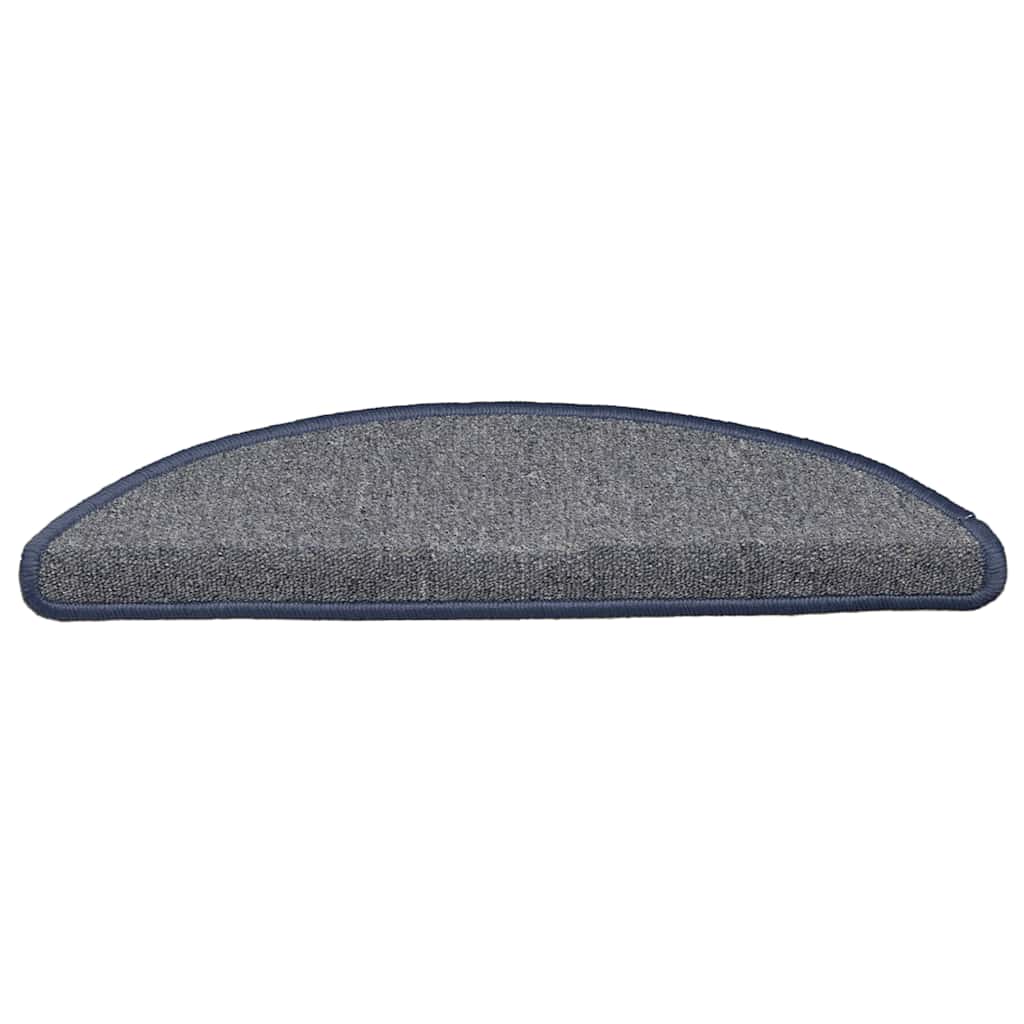 Vidaxx alfombrillas para escaleras 30uds 56x17x3 cm gris claro y azul semicirculares