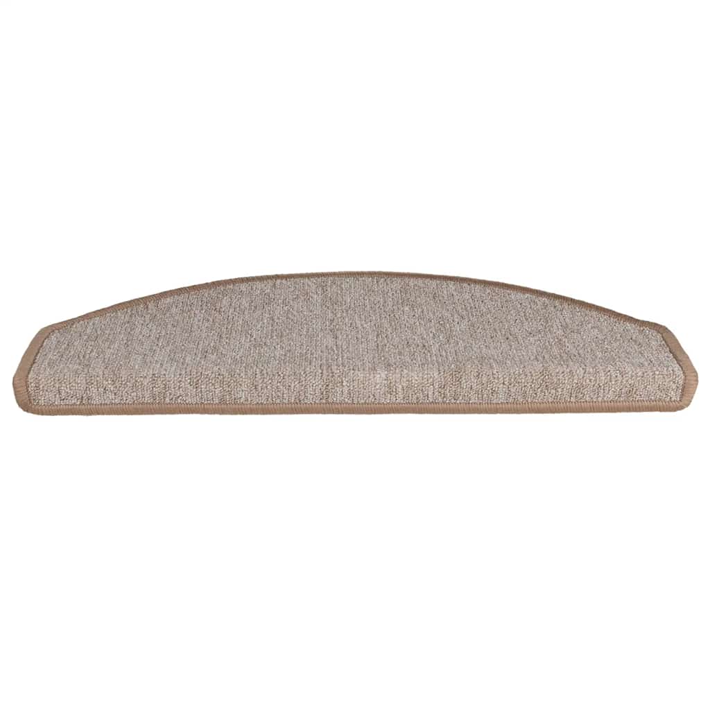 Vidaxx alfombrillas para escaleras 30 uds 65x24x4 cm marrón claro semicircular grande