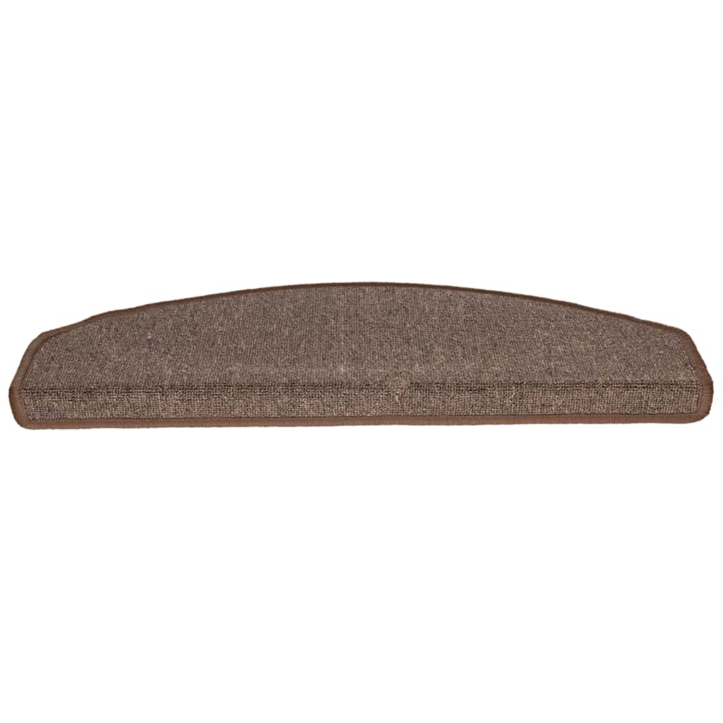 VidaXL Tappetini per scale 30 pz 65x24x4 cm marrone caffè semicircolare grande