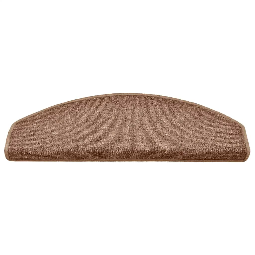 VidaXL alfombrillas para escaleras 30uds 65x24x4 cm marrón semicircular grande