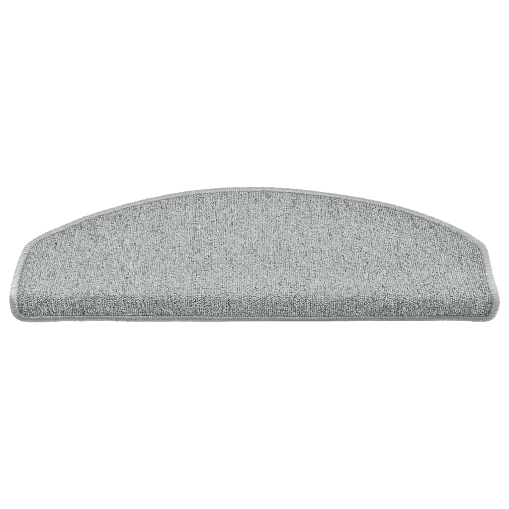 Tappetini per scale Vidaxx 30 pz 65x24x4 cm grigio chiaro semicircolare grande