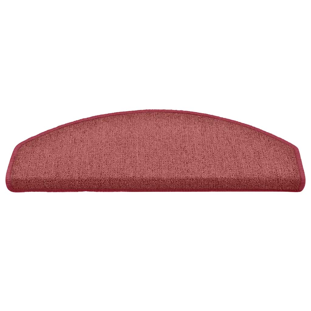 Vidaxx Tappetini per scale 30 pz 65x24x4 cm bordeaux semicircolare grande