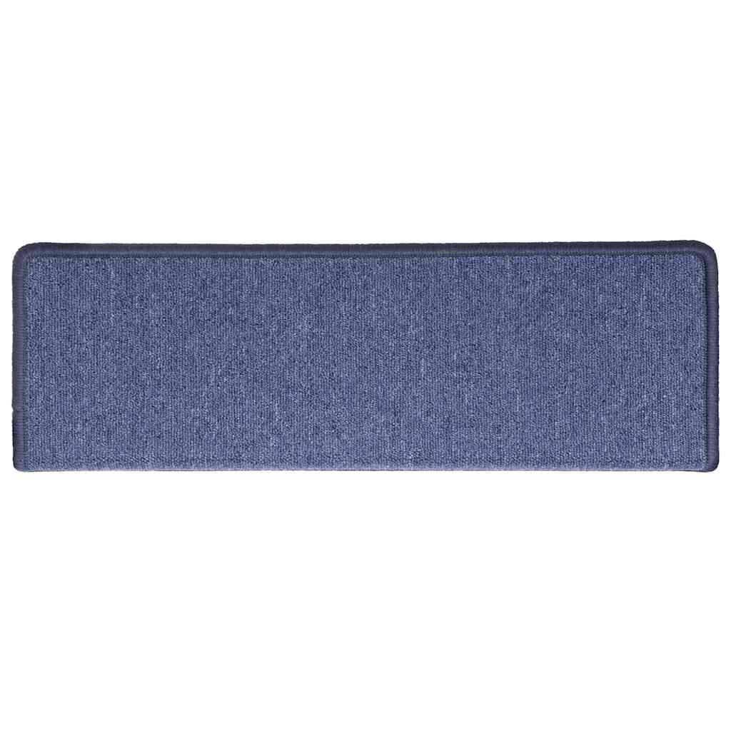 VidaXL alfombrillas para escaleras 30uds 65x21x4 cm borde rectangular azul