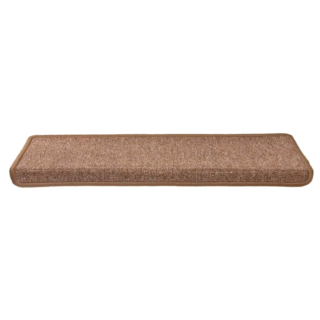 Vidaxx alfombrillas para escaleras 30uds 65x21x4 cm borde rectangular marrón