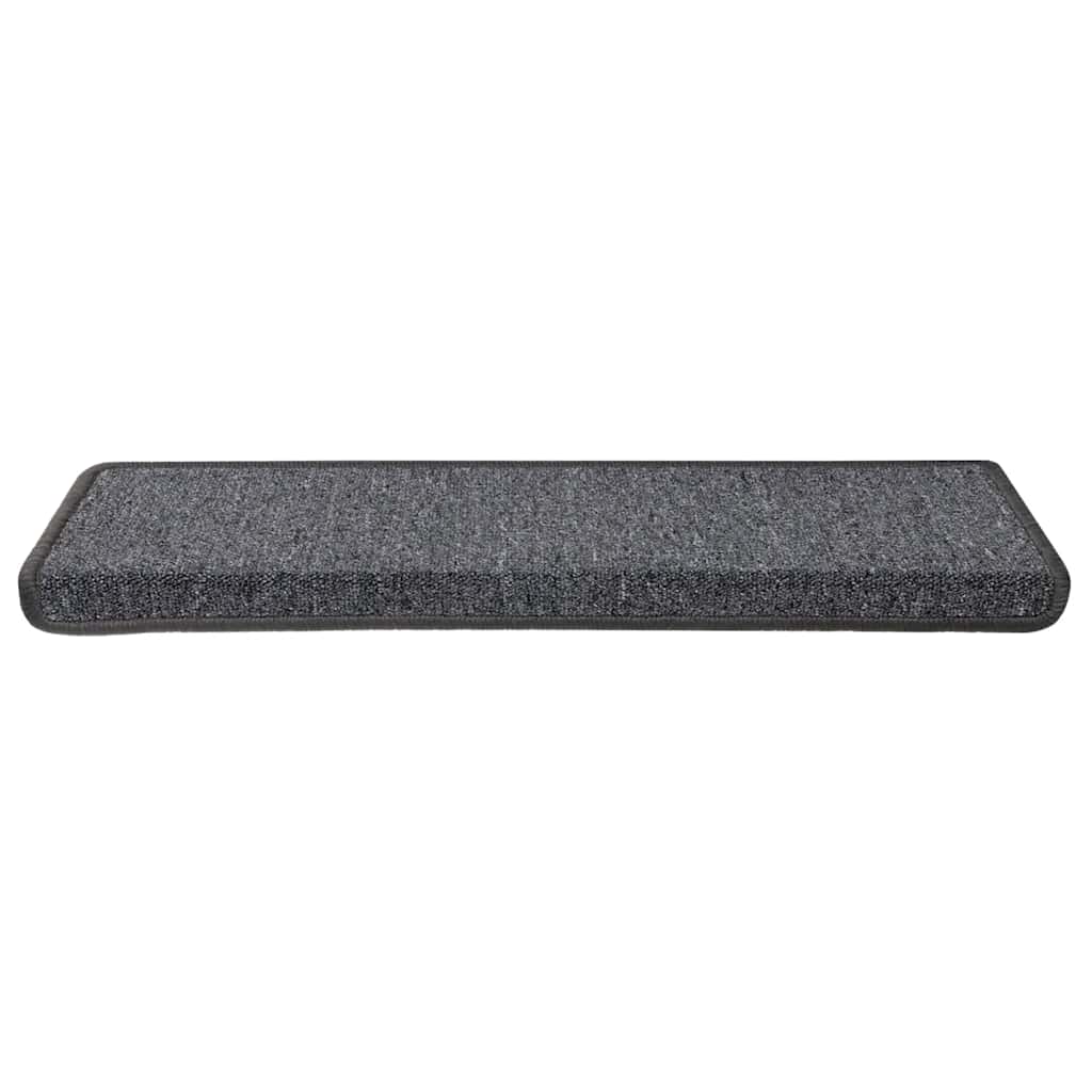 Vidaxxl alfombrillas para escaleras 30uds 65x21x4 cm borde rectangular gris oscuro