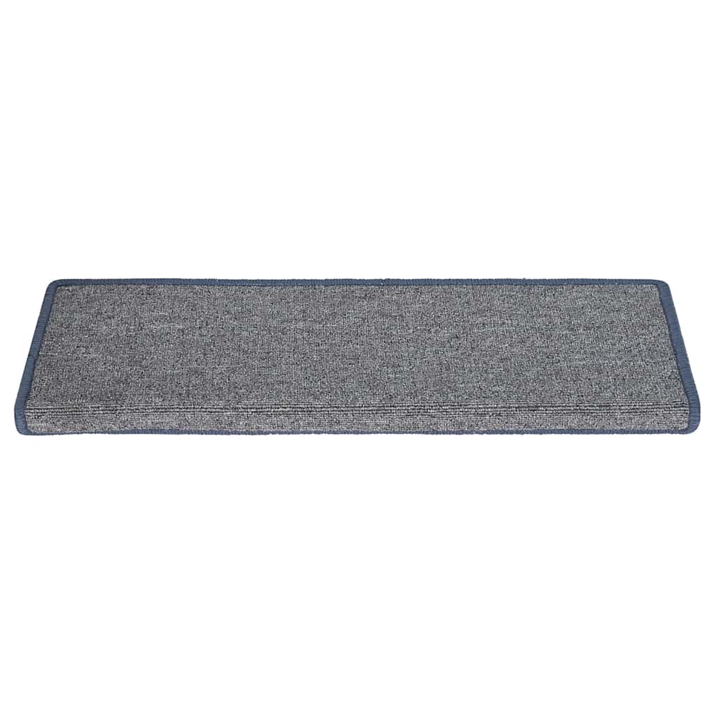 VidaXL alfombrillas para escaleras 30 uds 65x21x4 cm gris claro y azul con borde rectangular