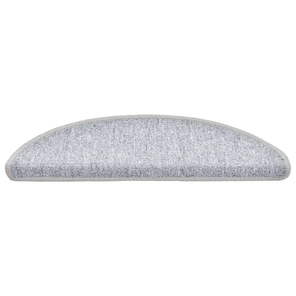 VidaXL alfombrillas para escaleras 20uds 56x17x3 cm gris claro semicirculares