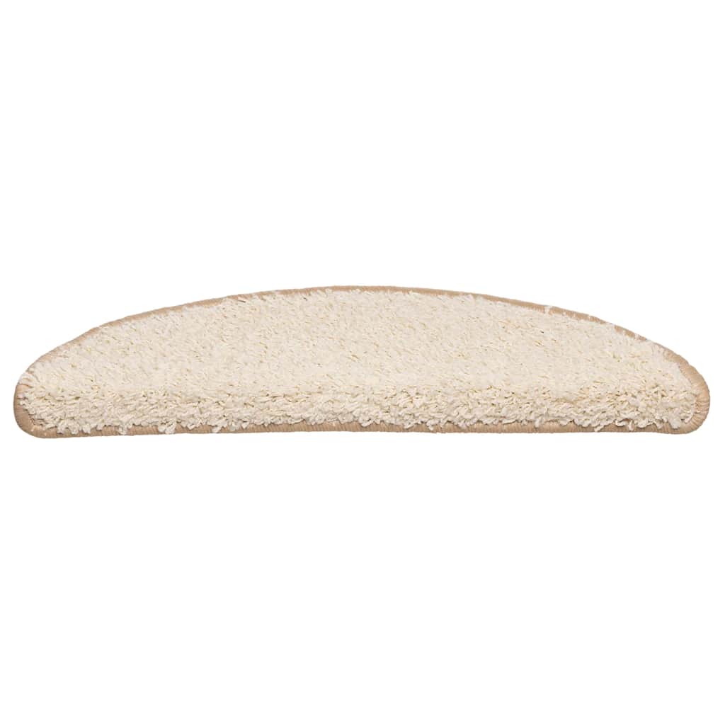 Vidaxl trapmatten 30 st 56x17x3 cm crème halfrond