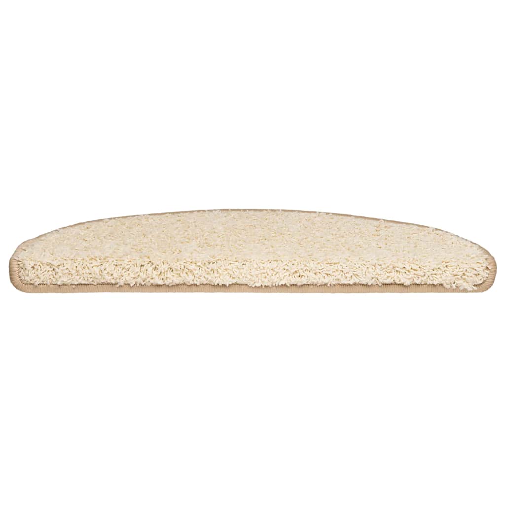 Vidaxl trapmatten 30 st 65x21x4 cm crème halfrond groot