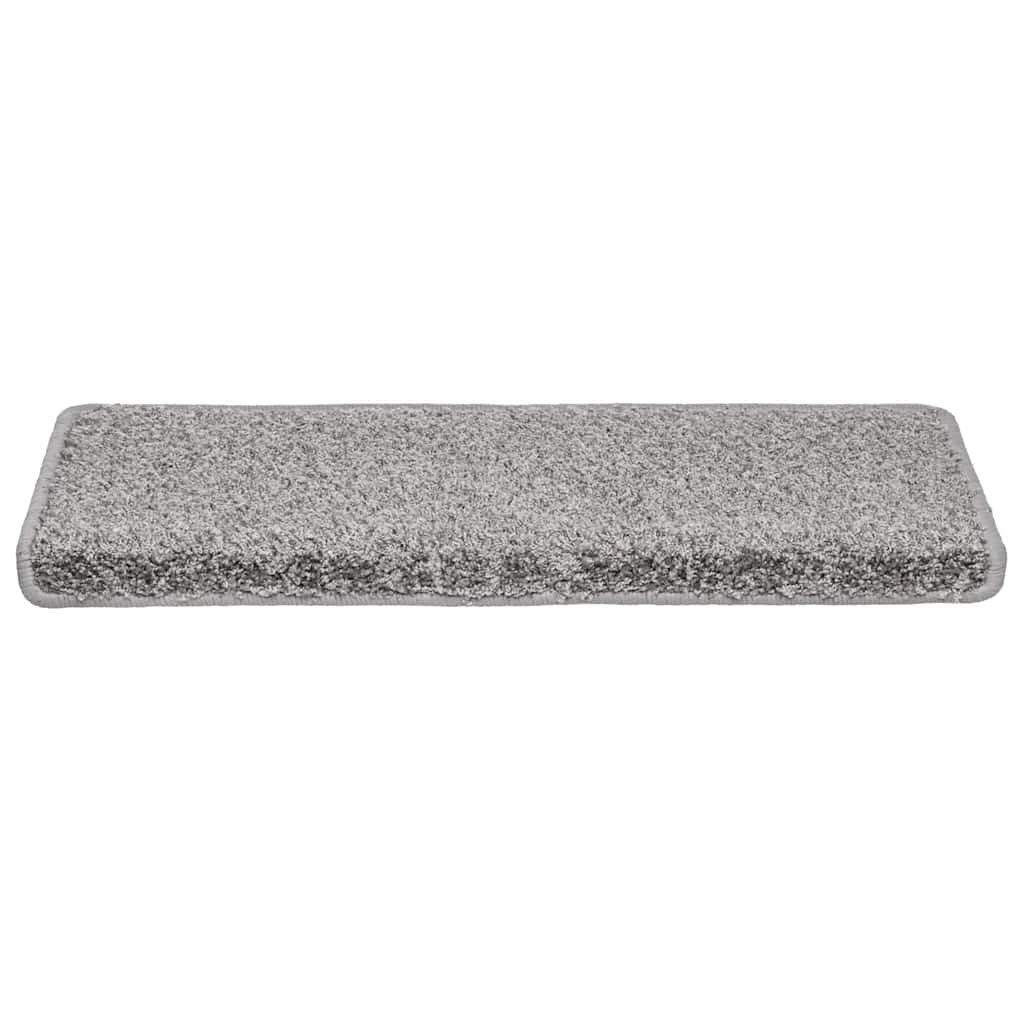 Vidaxx alfombrillas para escaleras 30uds 65x21x4 cm borde rectangular gris