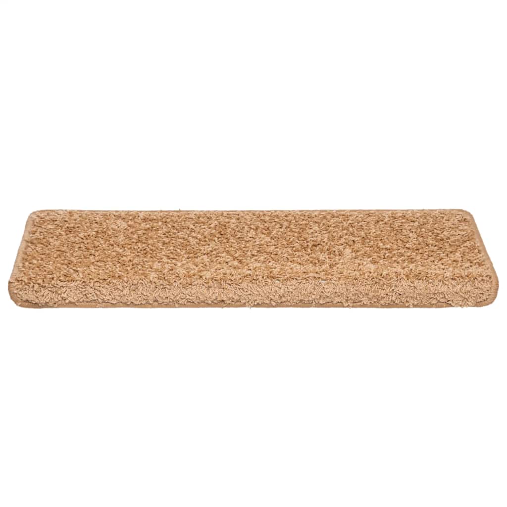 Tappetini per scale VidaXL 30 pz 65x21x4 cm bordo rettangolare beige
