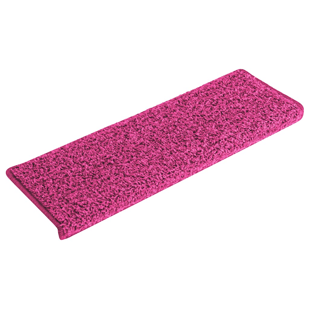 VidaXL alfombrillas para escaleras 30uds 65x21x4 cm borde rectangular rosa
